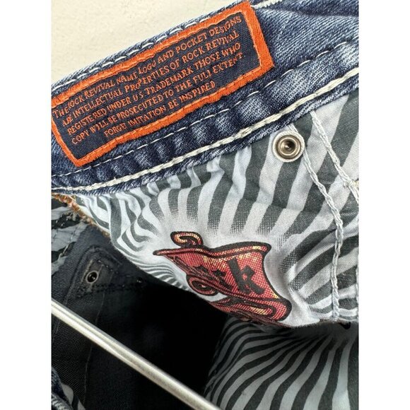 Rock Revival Size 26 Suko Ankle Skinny Light Wash Jeans Embellished - Picture 12 of 12